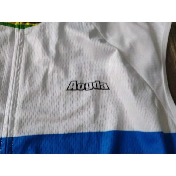 Men's AOGDA Cycling Sleeveless Jersey 3XL UNISEX WHITE MULTICOLOR BIKE LOGO NEW - Picture 4 of 12